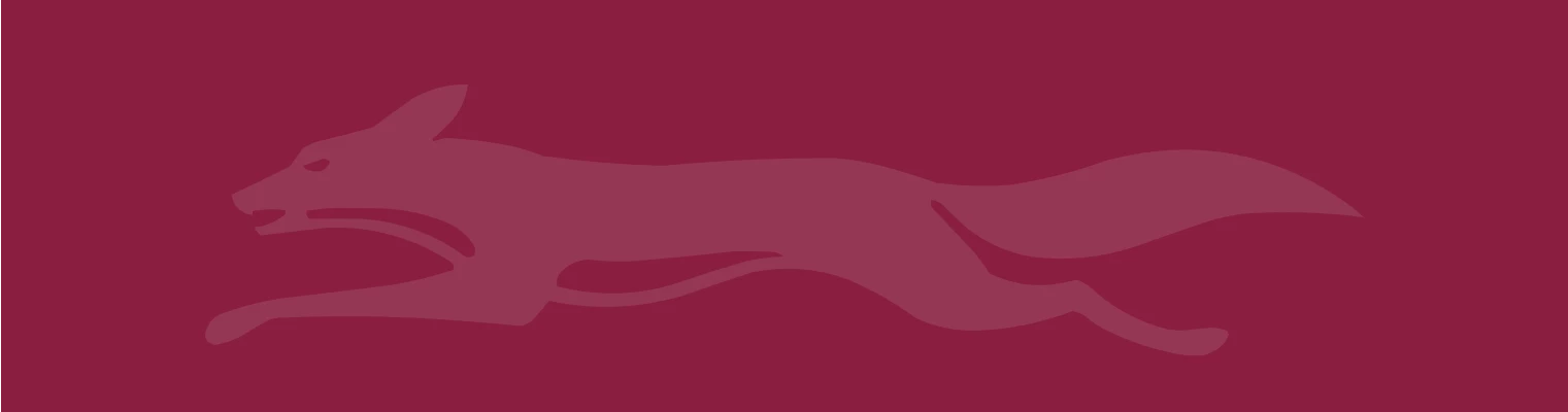 burgundy panel with fox logo